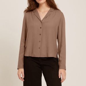 NEW Frank & Oak Camp Collar Long Sleve Blouse M